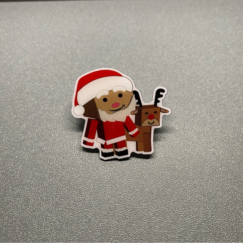 Amazon Employee Pin Collectible Festive Christmas Red Nose Reindeer Santa Funny